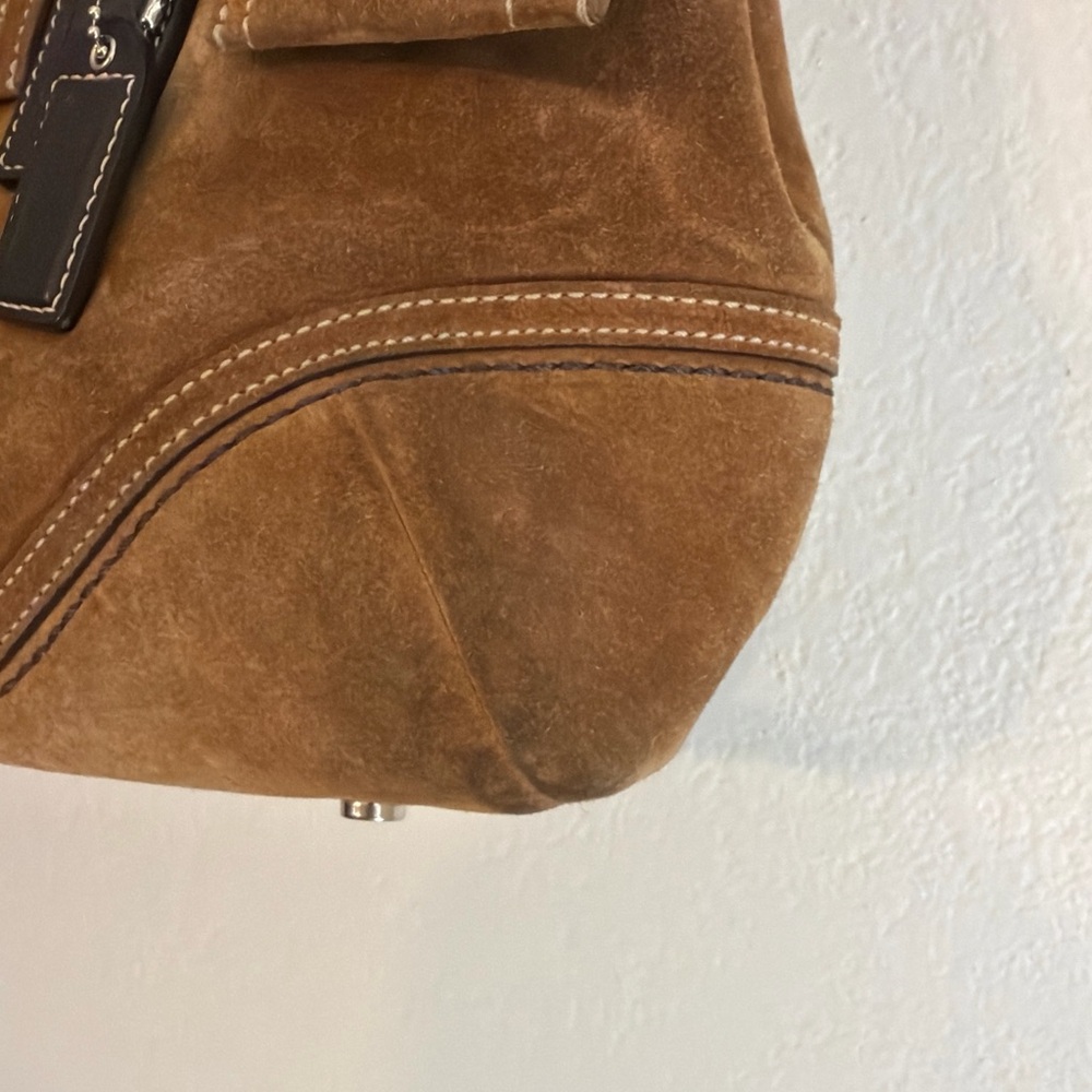 Y2K COACH SOHO HAMPTON SATCHEL BUCKLE LEATHER TWO TONE BAG - Picture 3 of 16